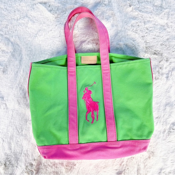 Polo by Ralph Lauren Bags Ralph Lauren Polo Canvas Tote Bag Pink